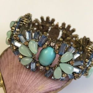 Blingy Blue Stretch Bracelet Statement